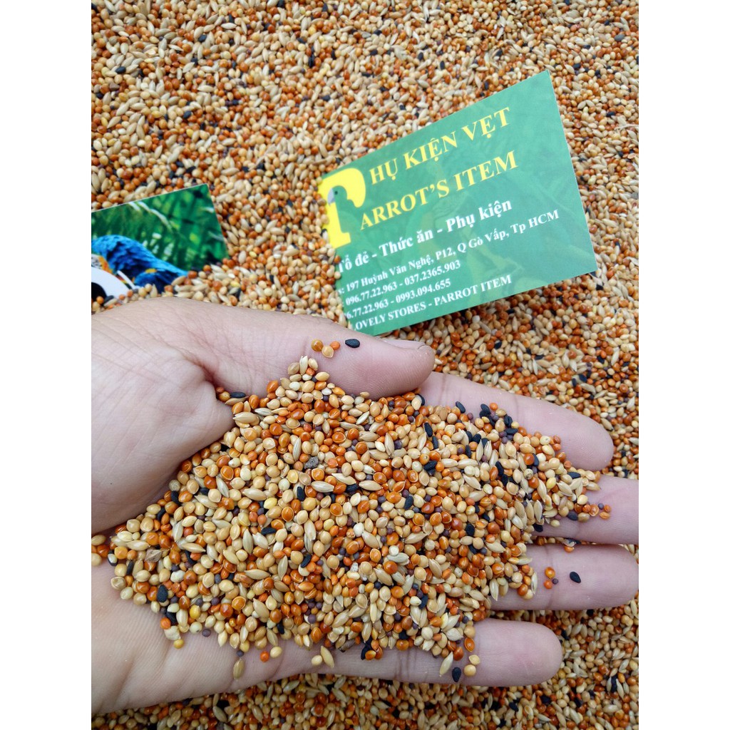 1kg hạt trộn dành riêng cho yến phụng, finch, 7 màu, manh manh và các loài chim cỡ nhỏ