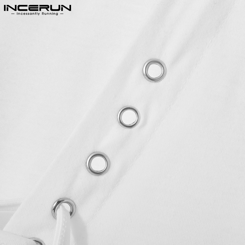 Áo thun ba lỗ INCERUN cổ chữ v thời trang sành điệu cho nam