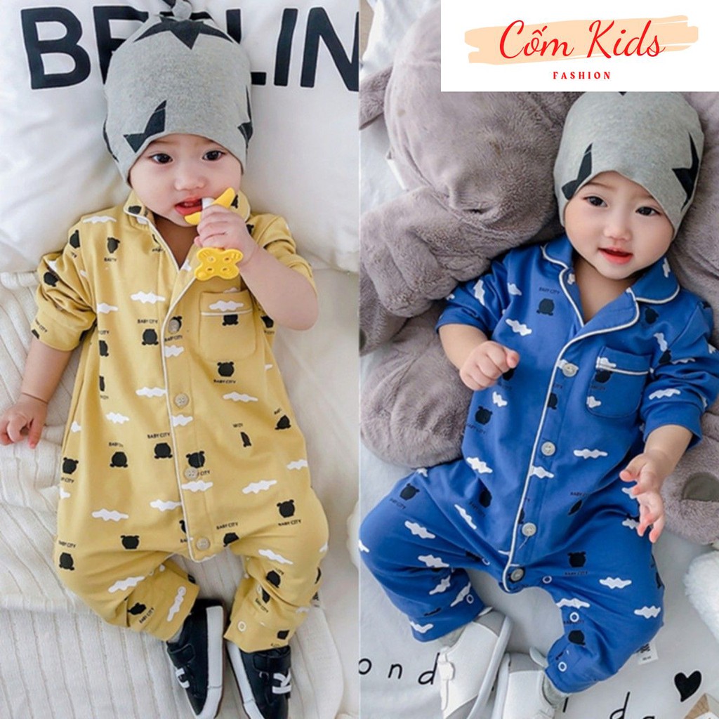 Bộ Body Dài Tay Thu Đông Hàng Quảng Châu Cao Cấp Cho Bé Trai Bé Trai Gái Từ 3-12KG