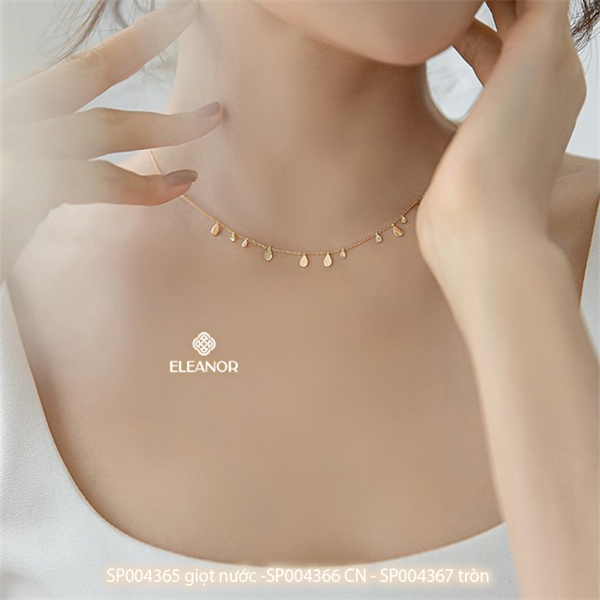 Dây chuyền nữ titan Eleanor Accessories sợi mảnh mặt hình học phụ kiện trang sức 4365