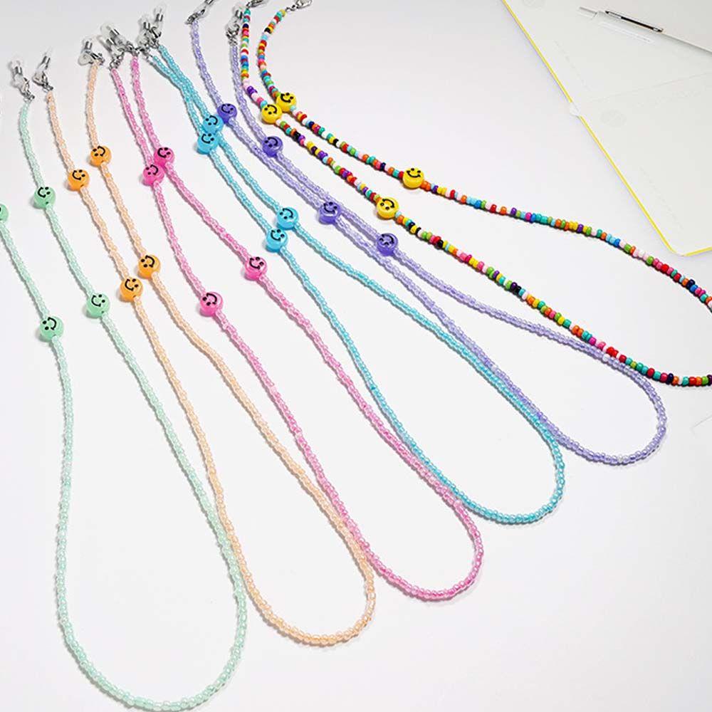 VANES1 Dây Chuỗi Hạt Acrylic Hình Mặt Cười Đeo Mắt Kính Thời Trang Cho Nữ