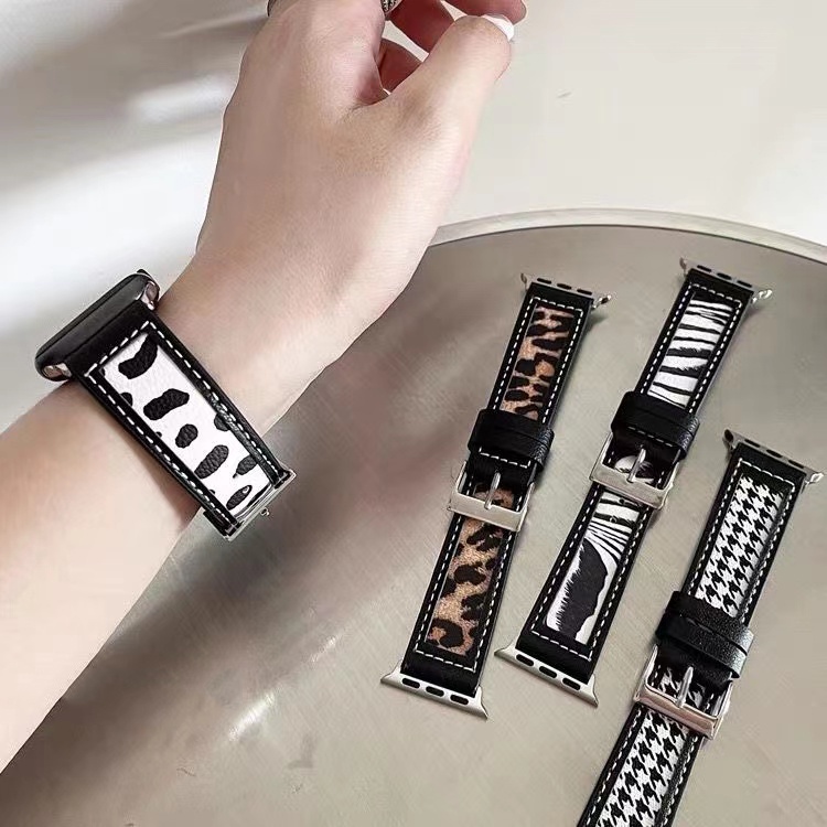 Dây Đeo Tay Bằng Da 45mm 41mm 40mm 44mm 49mm 7 SE 6 5 4 3 2 Cho iwatch 38mm 42mm