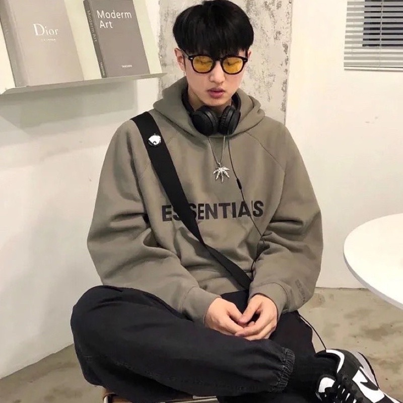 Áo Khoác Hoodie ( kèm video thật) Nỉ Có Mũ Form Rộng ESSENTIALS Nhiều Màu Unisex Nam Nữ Ulzzang