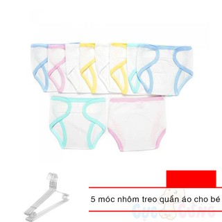 Tã vải dán cho bé trắng viền màu - set 10 cái - size 3 TẶNG 5 móc nhôm treo đồ bé