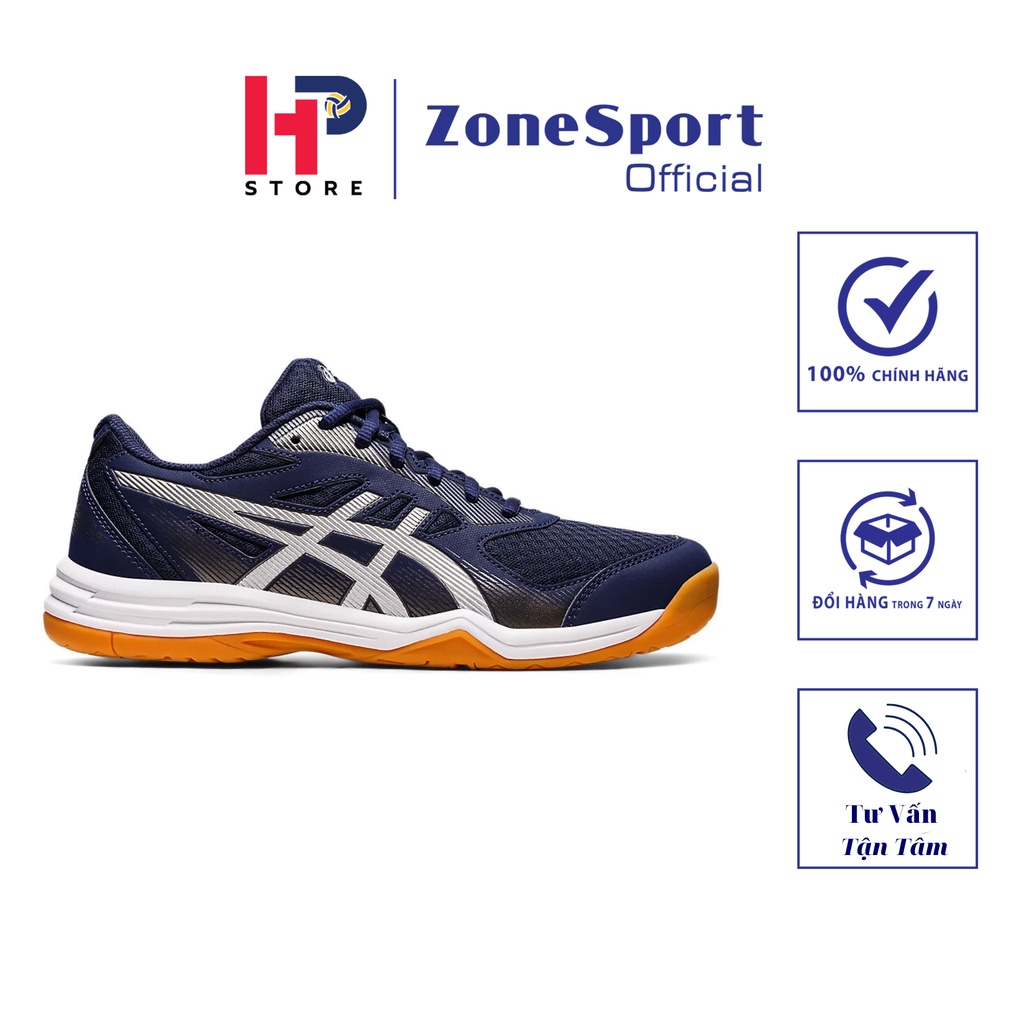 Giày Asics Upcourt 5 Xanh - Giày Chuyên Bóng Chuyền, Cầu Lông, Tennis bật nhảy êm, giảm sốc, thoáng khí, độ bền cao