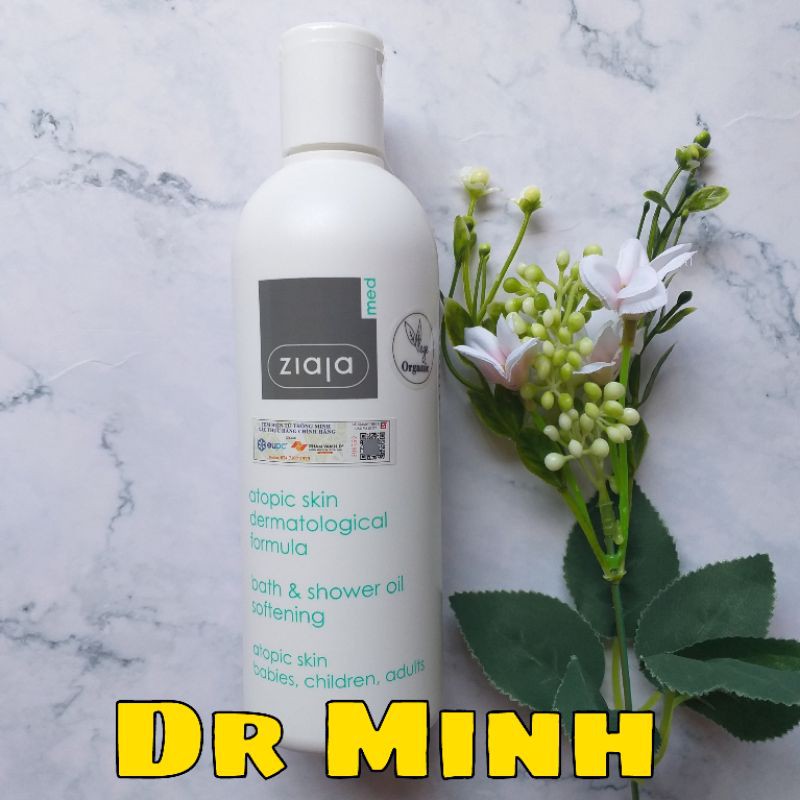 Dầu tắm Ziaja Med Atopic Skin làm mềm mịn da