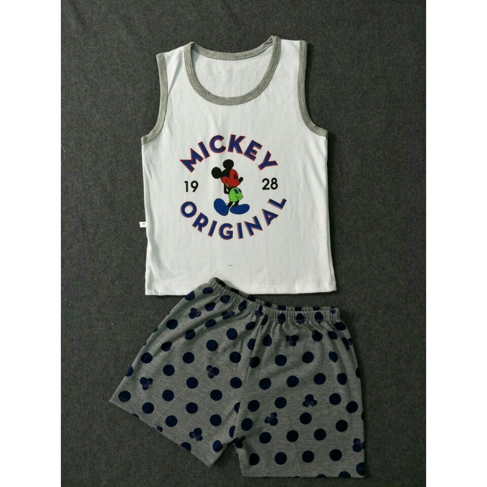 Bộ mickey lên từ vải xuất dư cho bé 8-14kg