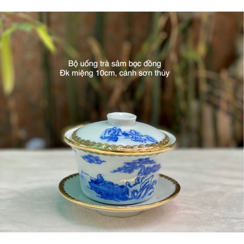 Bát trà sâm bọc đồng