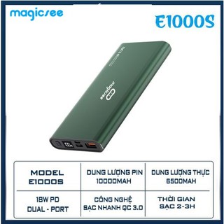 Mua Pin sạc dự phòng Magicsee E1000S 10000mAh 18W - Đèn Led hiển thị Dung lượng Pin - 2 Cổng sạc nhanh USB  1 Cổng sạc TypeC