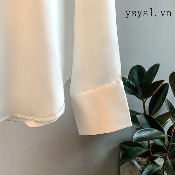 Áo Sơ Mi Vải Satin Tay Dài Thời Trang Xuân Thu Phong Cách Hong Kong Mới 2021