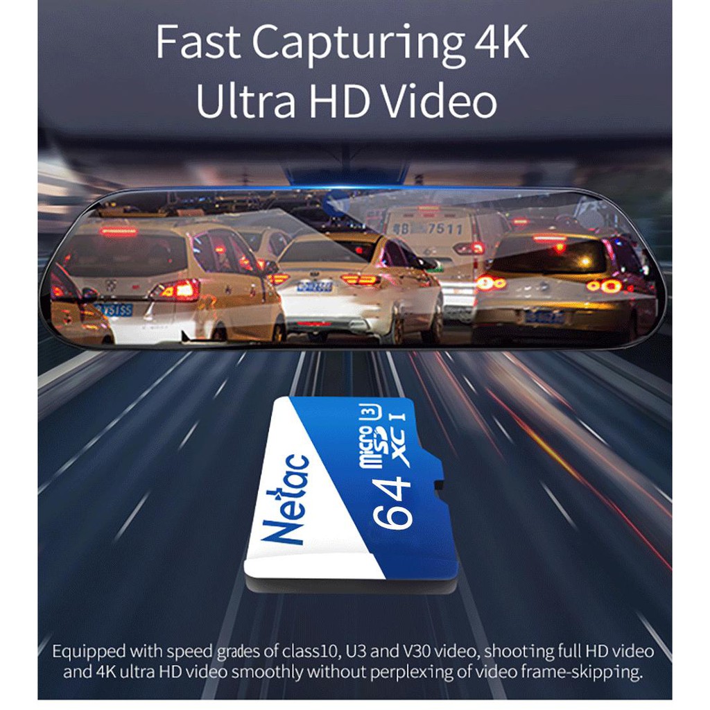 Thẻ nhớ microSDXC Netac Extreme 64GB U3 4K 100MB/s (Xanh)