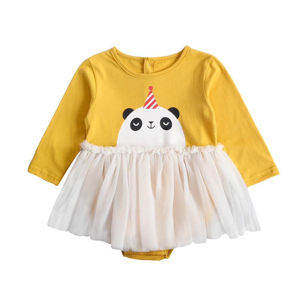 Đầm liền thân Sanlutoz Tay Dài Màu Vàng Cho Bé Gái