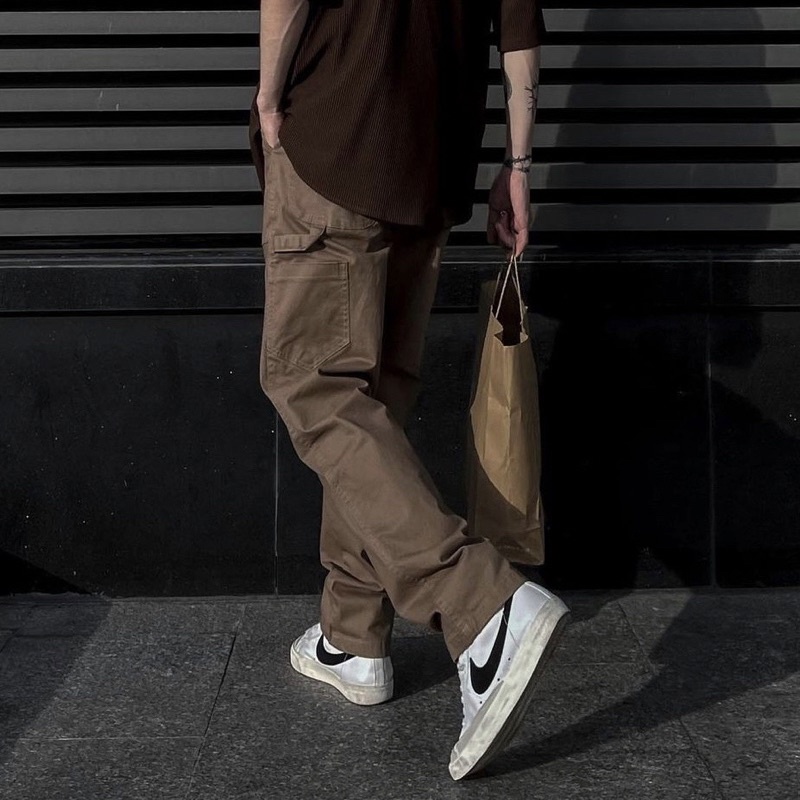 Quần Slim Khaki With Pocket - Caramel Brown