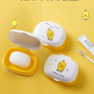 Hộp đựng xà phòng nhà tắm có nắp đậy in hình dễ thương, siêu tiện dụng