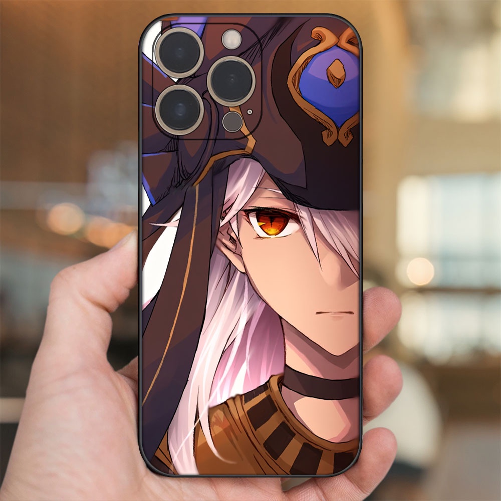 Ốp lưng iPhone 13 Pro dẻo đen cạnh vuông in hình Cyno Genshin Impact