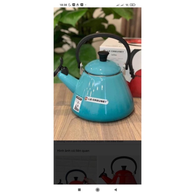 Ấm Đun Nước Le Creuset KONE, Bình Đun Nước Tráng Men Cao Cấp, Dung Tích 1.6L, Nhập Đức, BH 12 Tháng