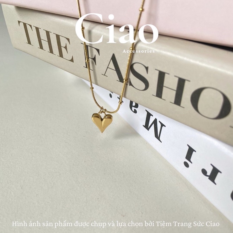 [BEST SELLER] Dây chuyền/ Vòng cổ titan không gỉ thiết kế hình tim tinh tế Love My Heart Ciao