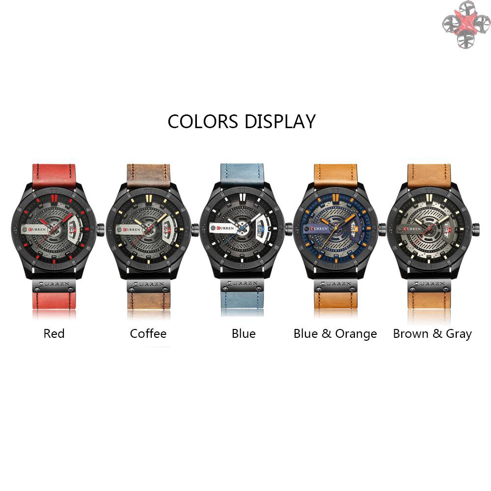 CTOY CURREN Fashion Genuine Leather Men Watches 1ATM Life Water-resistant Quartz Casual Man Watch Relogio Musculino