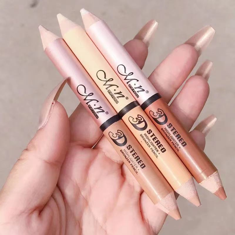 [Hàng mới về] Bút che khuyết điểm hỗ trợ tạo khối bắt sáng thiết kế hai đầu chống thấm nước tiện dụng