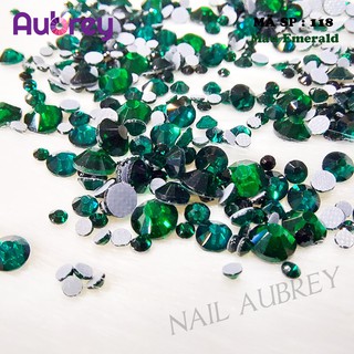 Đá nail chân lưới mặt đá cắt màu emarald
