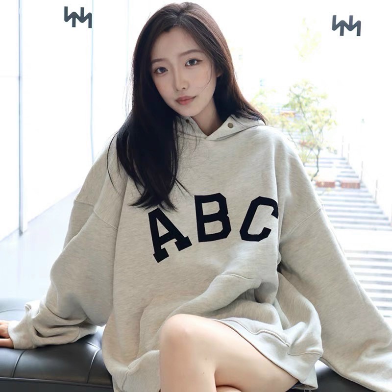 {Kèm Ảnh Thật} Áo Hoodies Nỉ Cotton Mát ABC Hot Trend Phong Cách Hàn Quốc