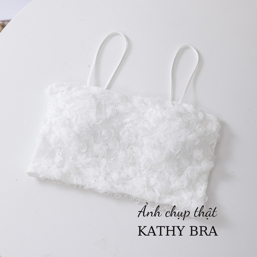 A03 Áo Bra Kiểu KATHY BRA Kết Hoa Hồng Có Mút Ngực Không Gọng Co Dãn Tốt Siêu Xinh