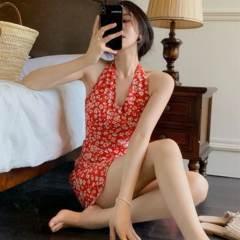 Đầm Voan Hoa Mỏng Ôm Eo Thiết Kế Mới Quyến Rũ Thời Trang Dành Cho Mùa Hè