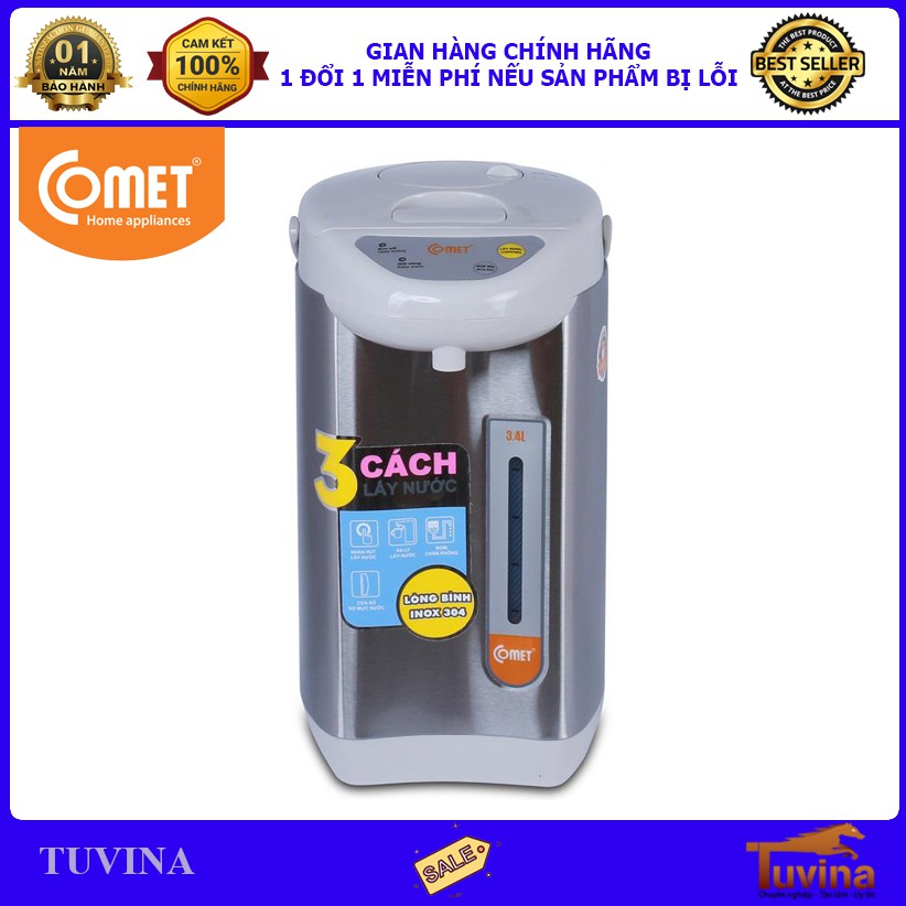 Bình Thủy Điện Comet CM3217 3.4 Lít - Hàng Chính Hãng (Bảo Hành 12 Tháng)