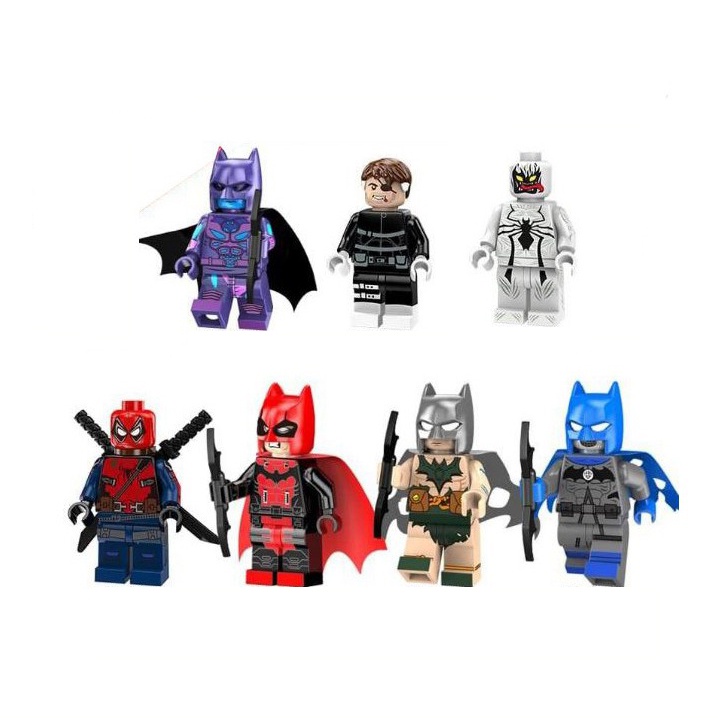 Bộ 7 nhân vật minifigures Batman, Anti-Venom, Deadpool PG8146