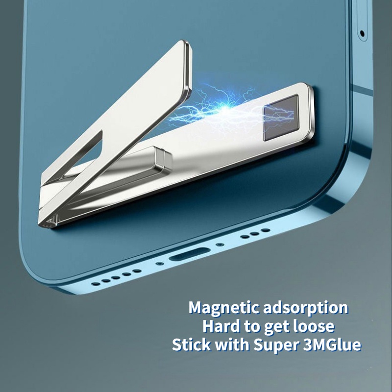 Giá Đỡ Điện Thoại Máy Tính Bảng Bằng Hợp Kim Màu Bạc Có Thể Điều Chỉnh Đa Góc Kèm Giá Đỡ Nam Châm Siêu Chắc