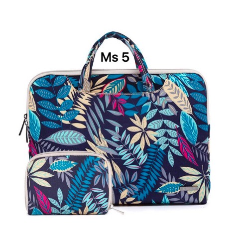 Cặp đựng laptop chống sốc hoạ tiết Floral-Tặng kèm ví nhỏ đựng sạc laptop | BigBuy360 - bigbuy360.vn