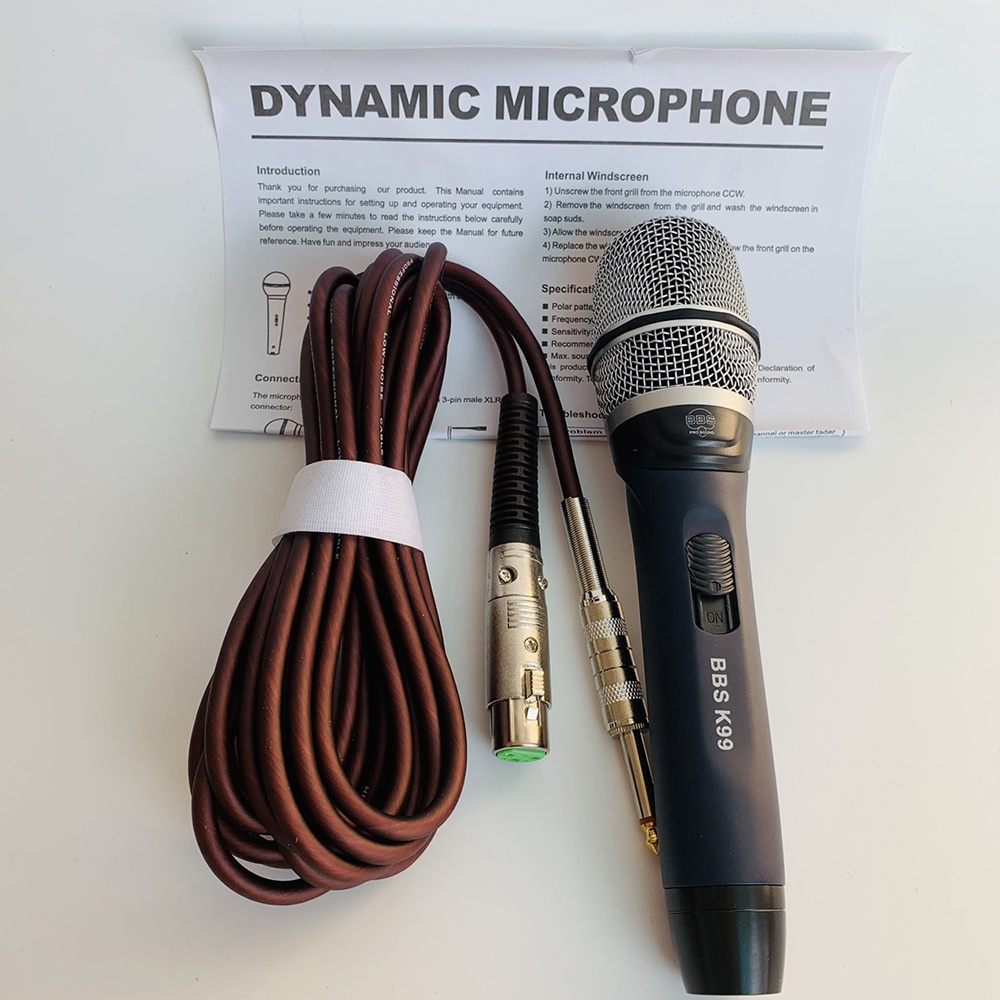 Micro có dây - Micro karaoke BBS K99 - Chống hú tốt - Hát nhẹ và êm - Hàng chính hãng - Bảo hành 12 tháng