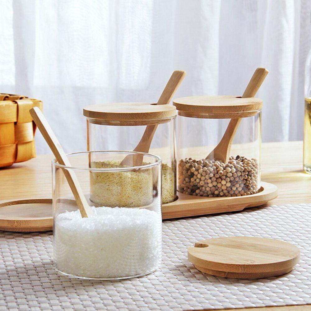 Set 3 Hũ Đựng Gia Vị Nấu Ăn Tiện Lợi Cho Nhà Bếp