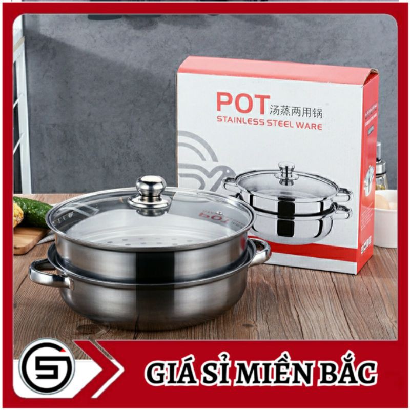[Giá sỉ] Nồi hấp #inox 2 tầng size 28cm