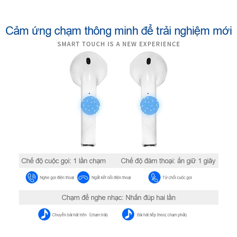 Tai nghe không dây Bluetooth 5.0 TWS chất lượng âm thanh HiFi cho thiết bị Android và iPhone iPad