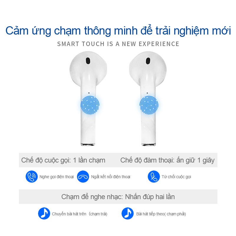 Tai nghe không dây Bluetooth 5.0 TWS Airpods 2 chất lượng âm thanh HiFi cho thiết bị Android và iPhone iPad | BigBuy360 - bigbuy360.vn