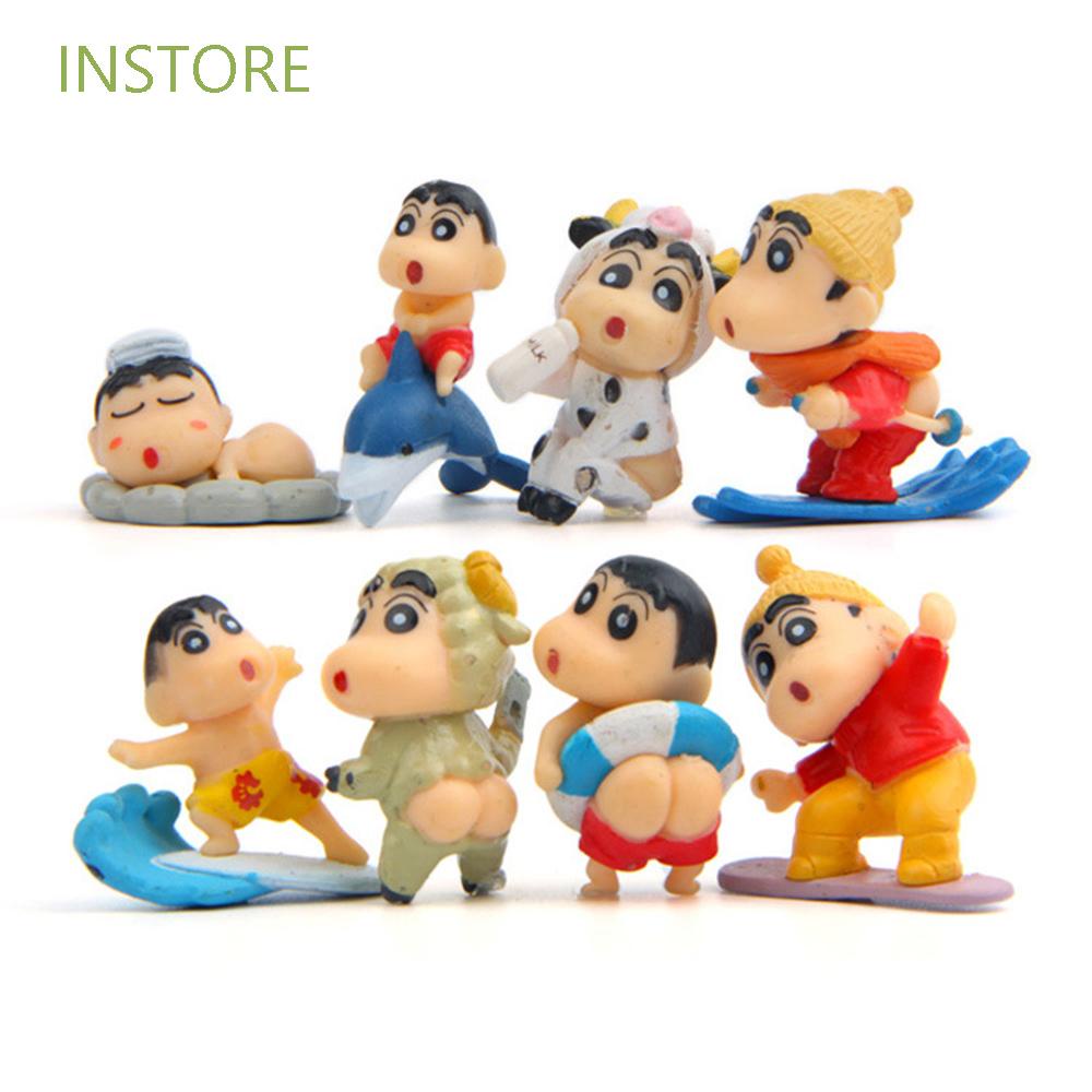 Set 8 mô hình cậu bé bút chì Shin-Chan trang trí tiểu cảnh