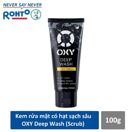 OXY Deep Wash Scrub Formula - Kem rửa mặt có hạt làm sạch sâu, đánh bay nhờn, tút sáng da 100g