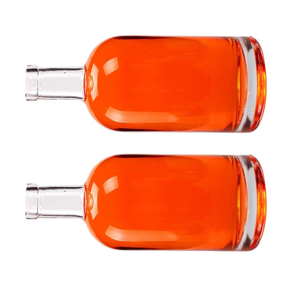 2PCS Vodka Liquor Wine Bottle Thickened Transparent Glass Whiskey Bottle - 375ml