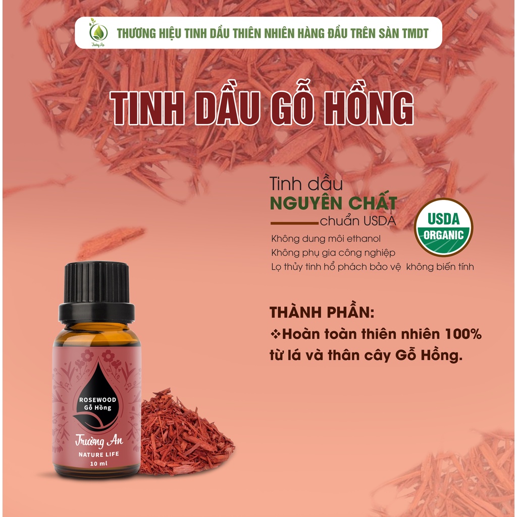 Tinh dầu Gỗ Hồng Rose Wood Essential Oil Trường An , xuất sứ thiên nhiên không pha tạp chất, có giấy kiểm định COA