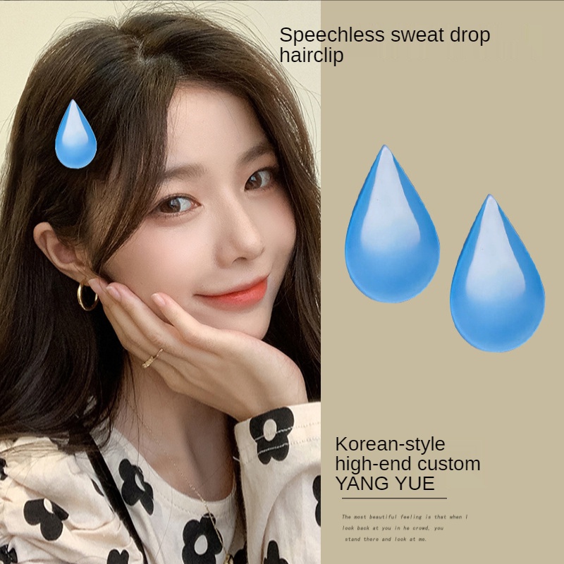 (Hàng Mới Về) Kẹp Tóc Hình Giọt Nước Không Gây Mồ Hôi 2021