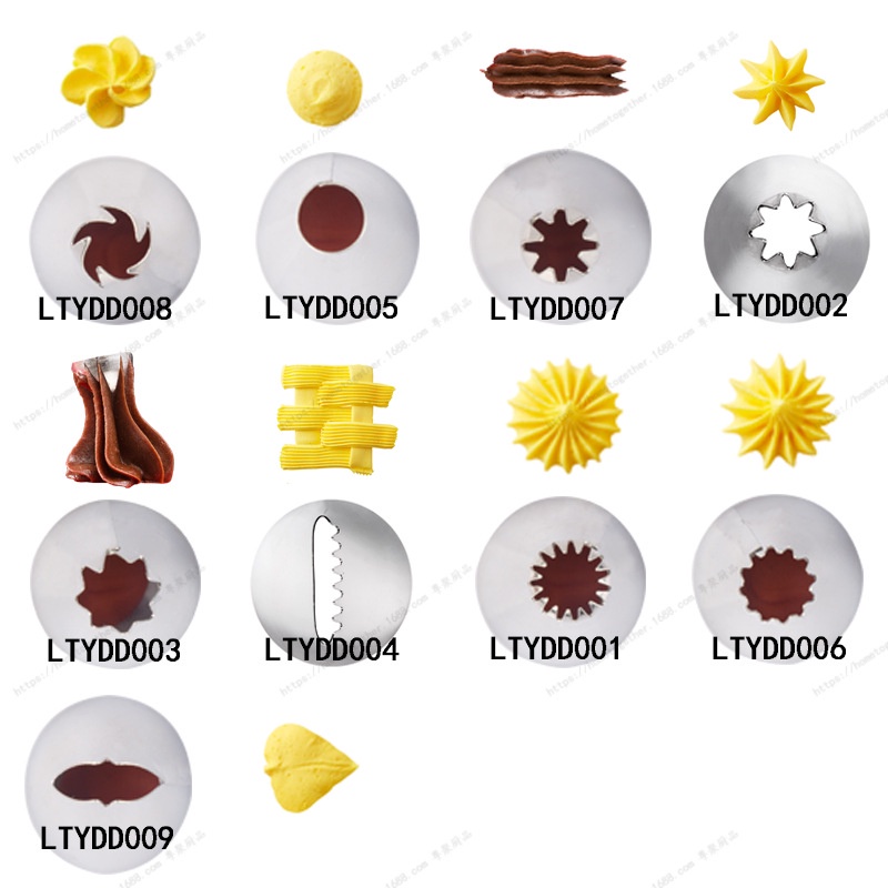 Đầu Kim Loại Cỡ Lớn Dùng Để Nặn Bơ/Bơ/Bánh cupcake Nhiều Kiểu Dáng