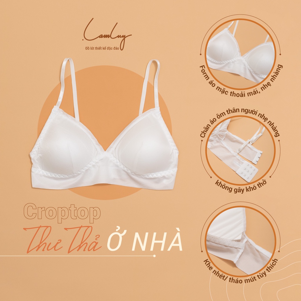 Áo lót mút mỏng croptop thun mềm mịn Lamluy