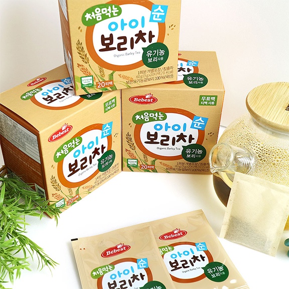 Trà Hữu Cơ Bebest Hàn Quốc Cho Bé Từ 6 Tháng Tuổi Vị Lúa Mạch Hồng Trà Quyết Minh Tử Chống Tưa Lưỡi
