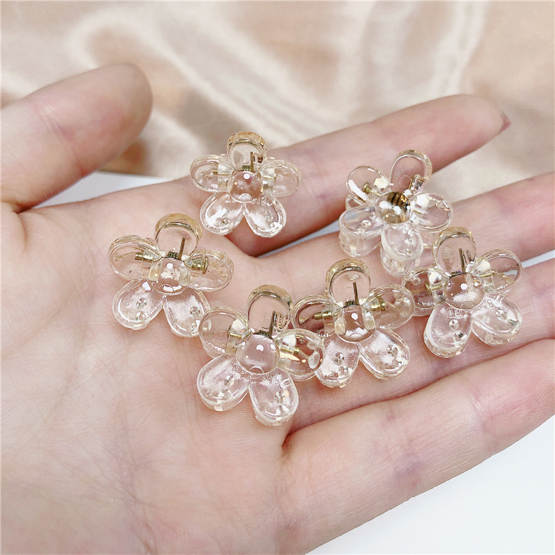 Kẹp tóc nhựa acrylic We Flower màu sắc trong suốt hình hoa nhiều màu sắc phong cách Hàn Quốc