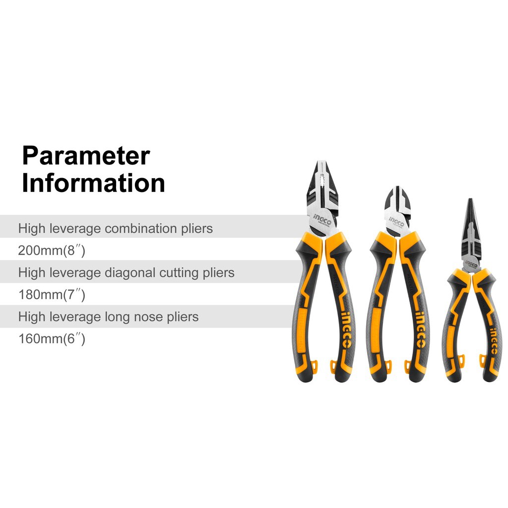 Bộ 3 Kìm Răng, Cắt Và Nhọn Cao Cấp INGCO HKHLPS2831