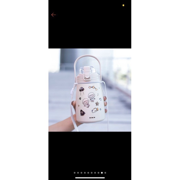 Bình Nước Giữ Nhiệt Cute Kèm Ống Hút