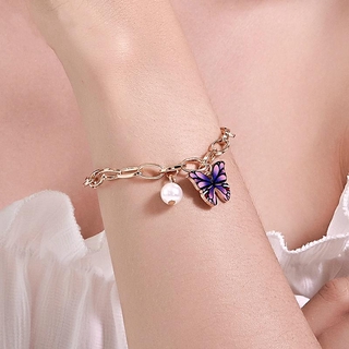 Butterfly vòng tay thời trang hình bướm đính ngọc trai xinh xắn