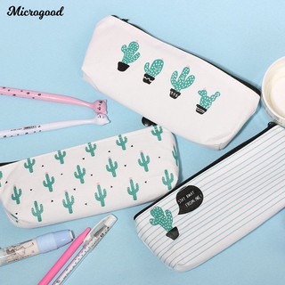 Túi Đựng Bút Bằng Vải Canvas In Họa Tiết Xương Rồng Xinh Xắn