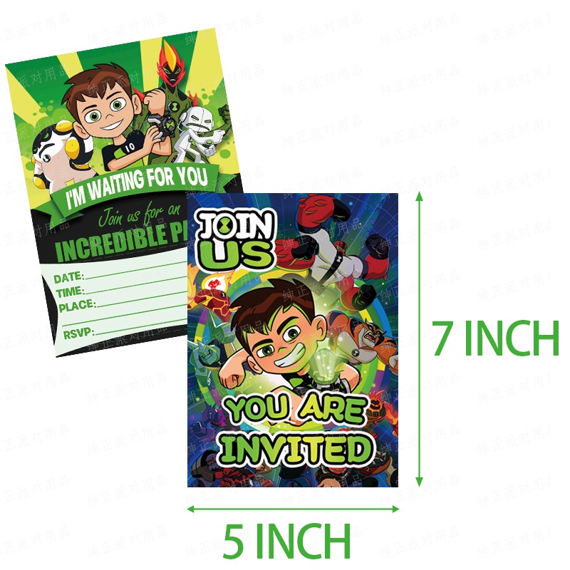 Kids Ben10 Cartoon Theme Party Decor Set Baby Birthday Banner Cake Topper Balloon Supplies Fashion Accessories Gifts YBC#